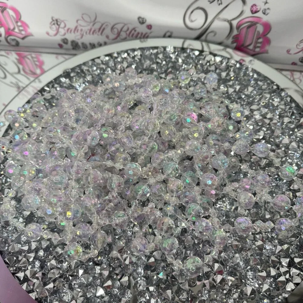 Crystal Beaded Garland 3 strings worth decor crystal shimmer holographic elegant